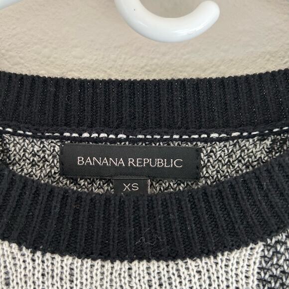 Banana Republic Buffalo check crewneck sweater knit rustic winter holiday XS - Picture 7 of 8